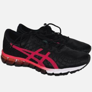 ASICS Gel Quantum 180 Black Pink Running Shoes Women 10.5 1022A098
